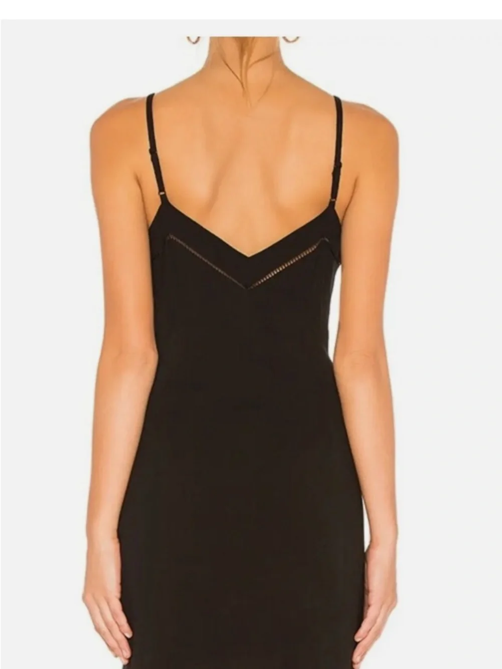 Free People Dylan Mini Dress Black M Bodycon Wrap Ruched Button Detail Slip